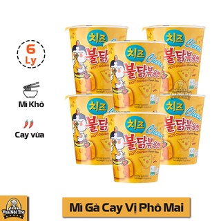Combo 6 Ly Mì Khô Gà Cay Samyang Vị Phô Mai (70g/ly)