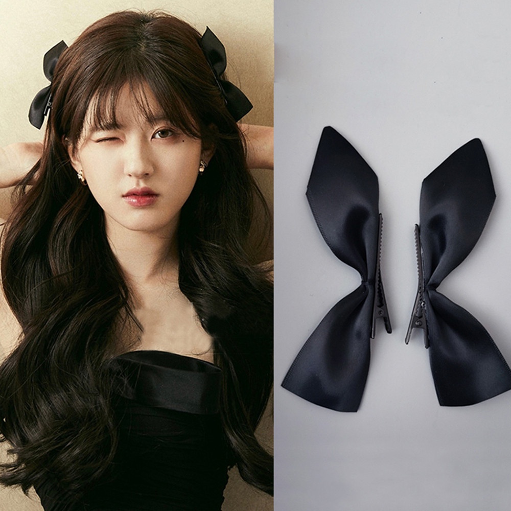 Set 2 kẹp tóc hình nơ đen phong cách Hàn Quốc
