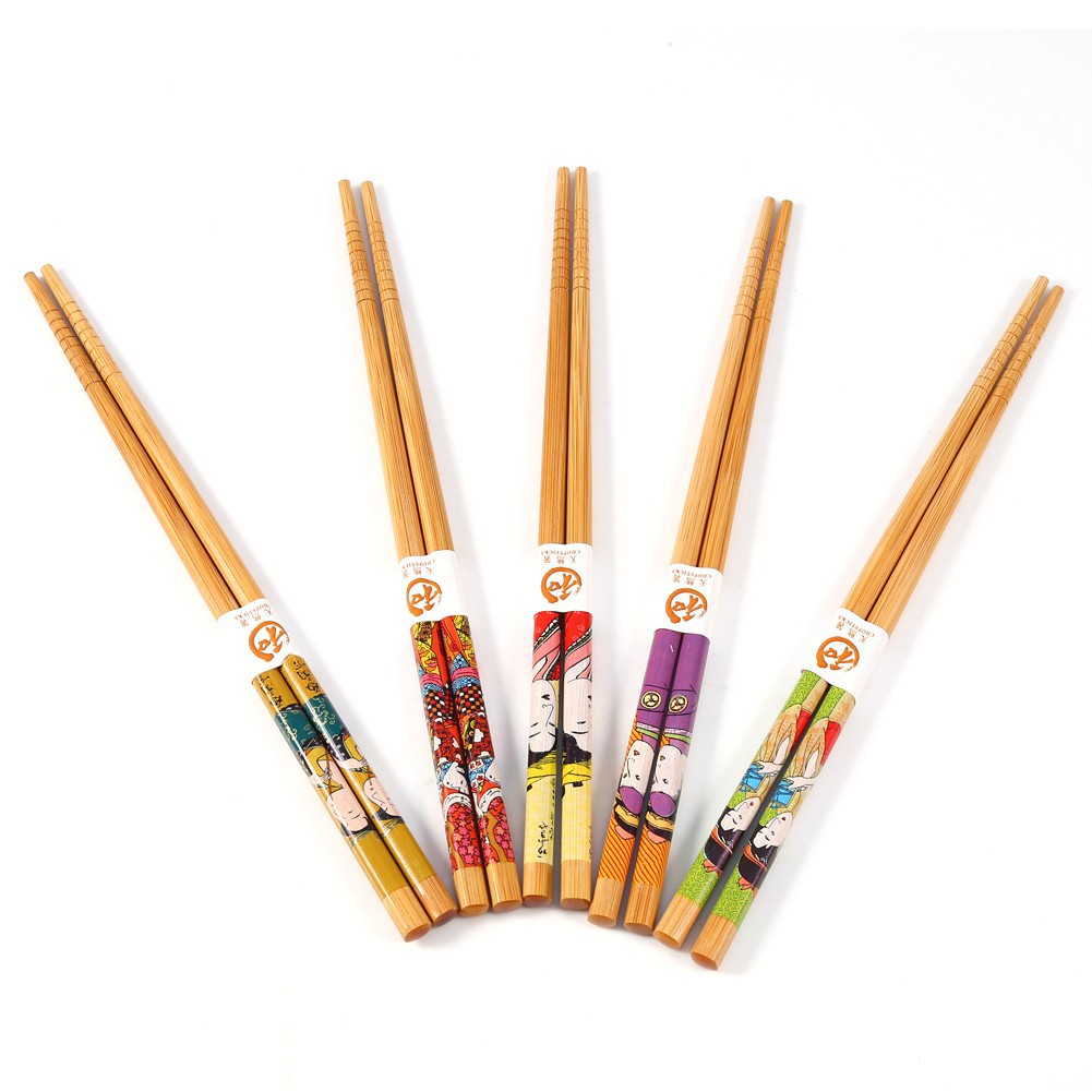 Set 5 đôi đũa tre tự nhiên phong cách Nhật Bản độc đáo