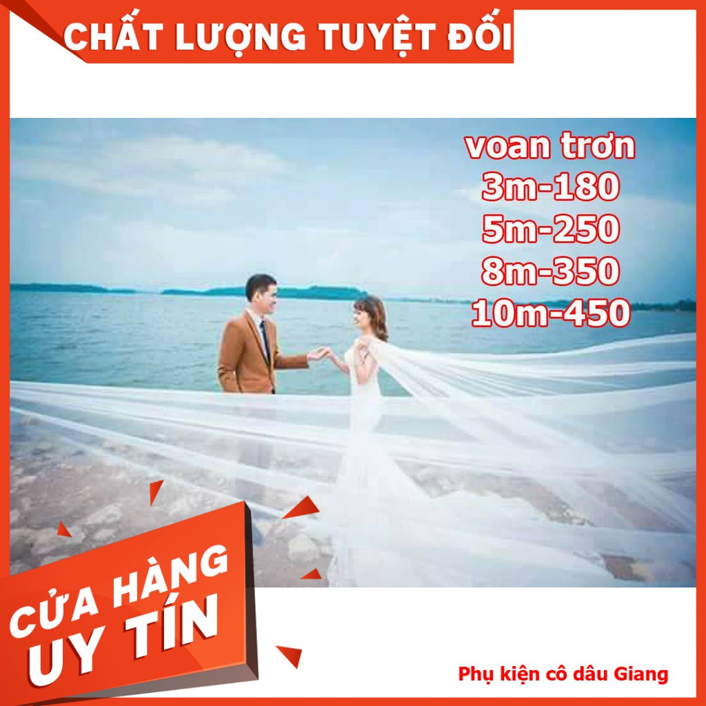 Voan trơn dài 3-5--8-10m dùng chụp hình cô dâu khổ nguyên khổ 2.4m Phụ kiện cưới Giang