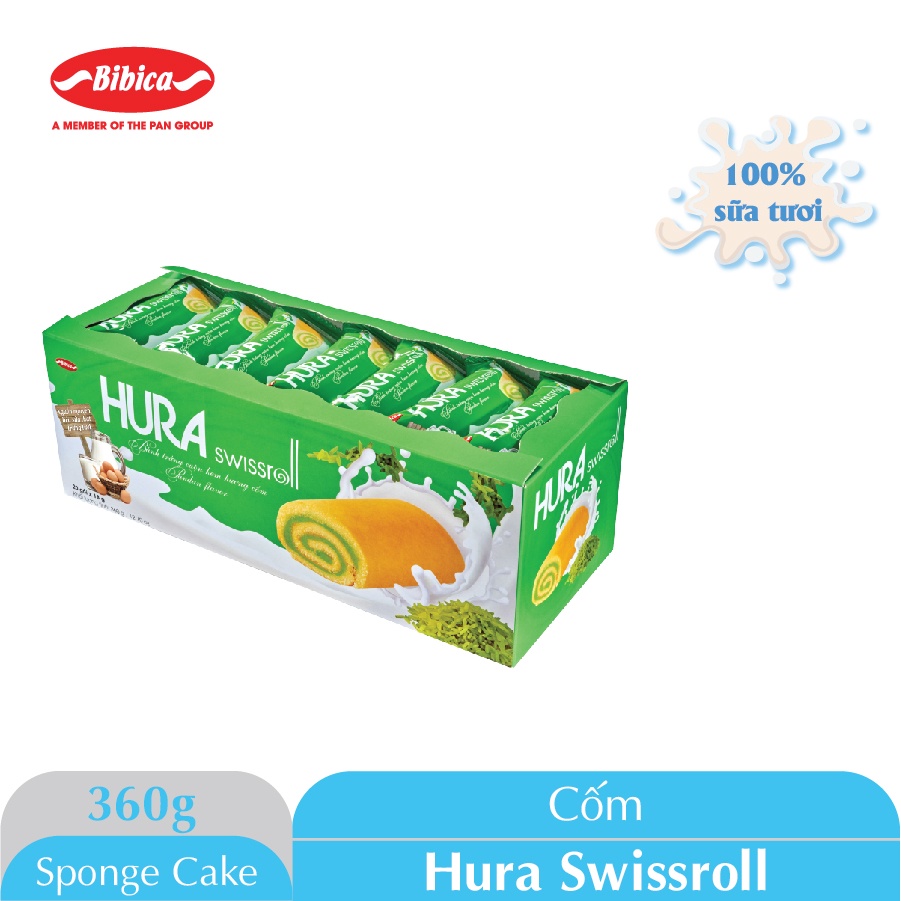 [MUA 5 TẶNG 2] Bánh Hura Swissroll Dâu Bibica 360g