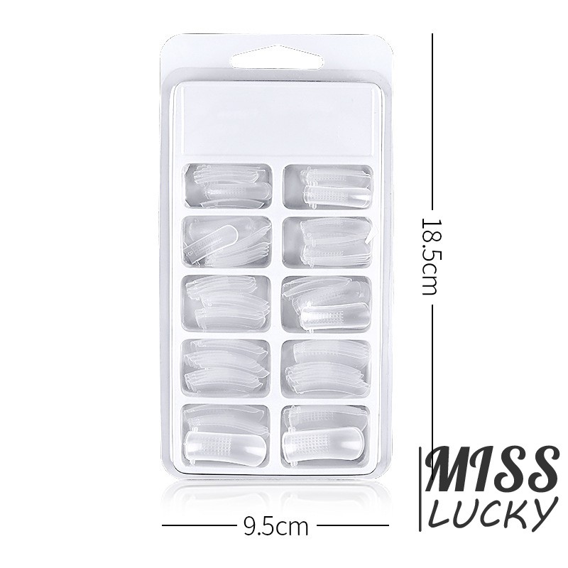 Set 100 khuôn móng tay nhân tạo trong suốt có thể tái sử dụng