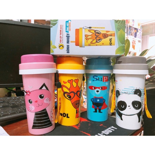 Bình nước cho bé giữ nhiệt 500ml có ống hút kèm theo