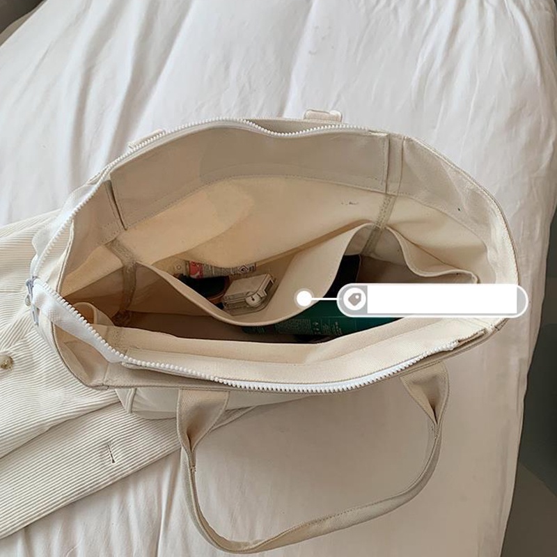 Túi Đeo Vai Vải canvas Màu Trơn Sức Chứa Lớn Thời Trang Cho Nữ