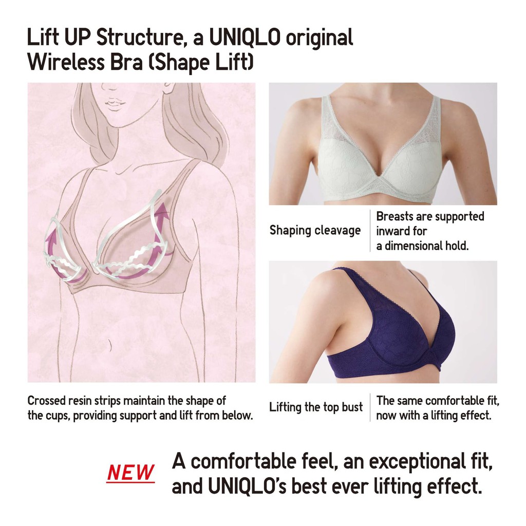 UNIQLO👐JAPAN_Áo ngực (áo lót) không gọng nâng định hình - WOMEN Wireless Bra (Shape Lift) ❤️ | BigBuy360 - bigbuy360.vn