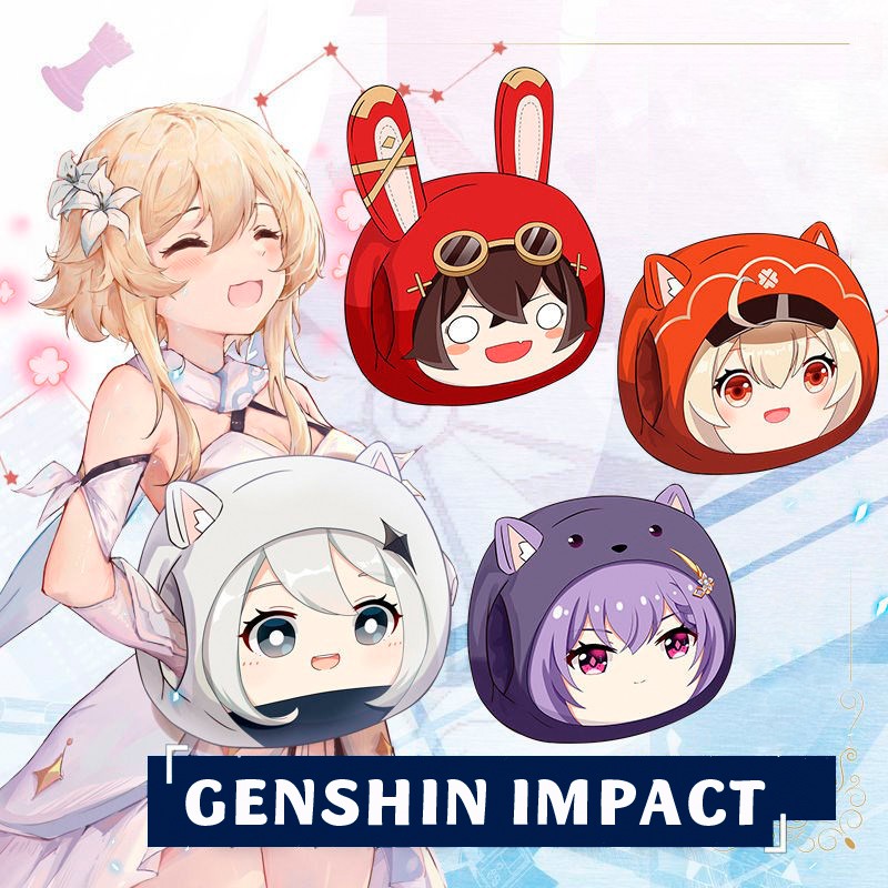 [Có nhiều mẫu] Gối nhồi bông mochi nhân vật game Genshin Impact - Có chỗ giữ ấm tay