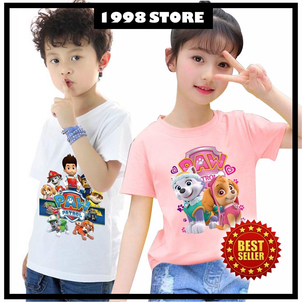 (SALE TOÀN SHOP) Áo Thun Đội Chó Cứu Hộ Paw Patrol Cho Bé Trai Bé Gái