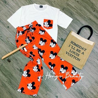 Bộ đồ ngủ mặc nhà hình mickey dễ thương