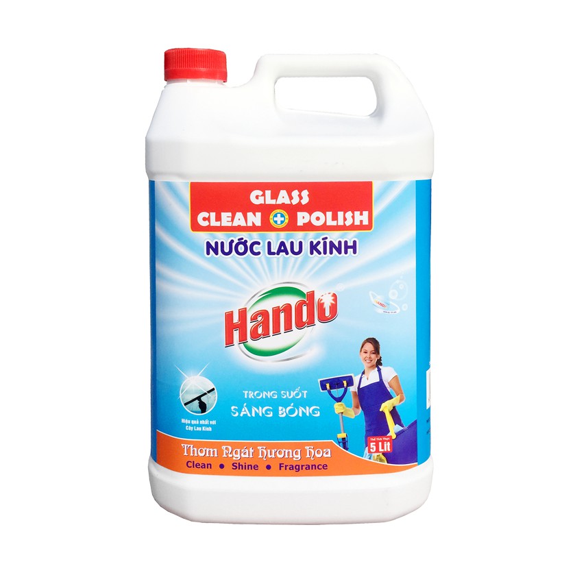 Nước lau kính sạch an toàn Hando 5L