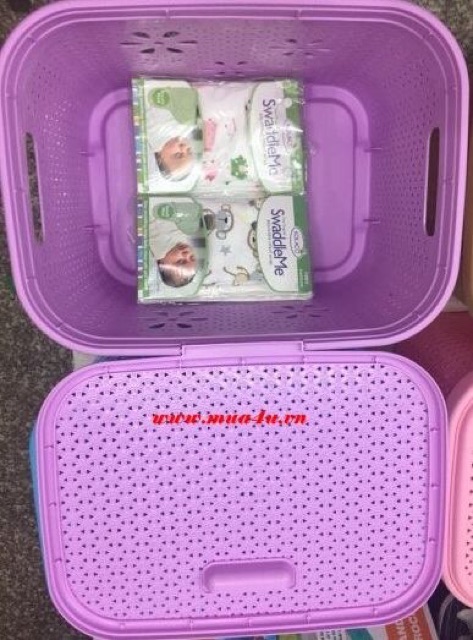 Giỏ nhựa nắp gấp đựng đồ sơ sinh tiện lợi