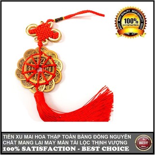 Tiền Xu cổ Mai Hoa 10 Cánh Rời - Mai Hoa Thập Toàn bằng đồng nguyên chất, xâu tiền phòng thủy mang lại may mắn tài lộc