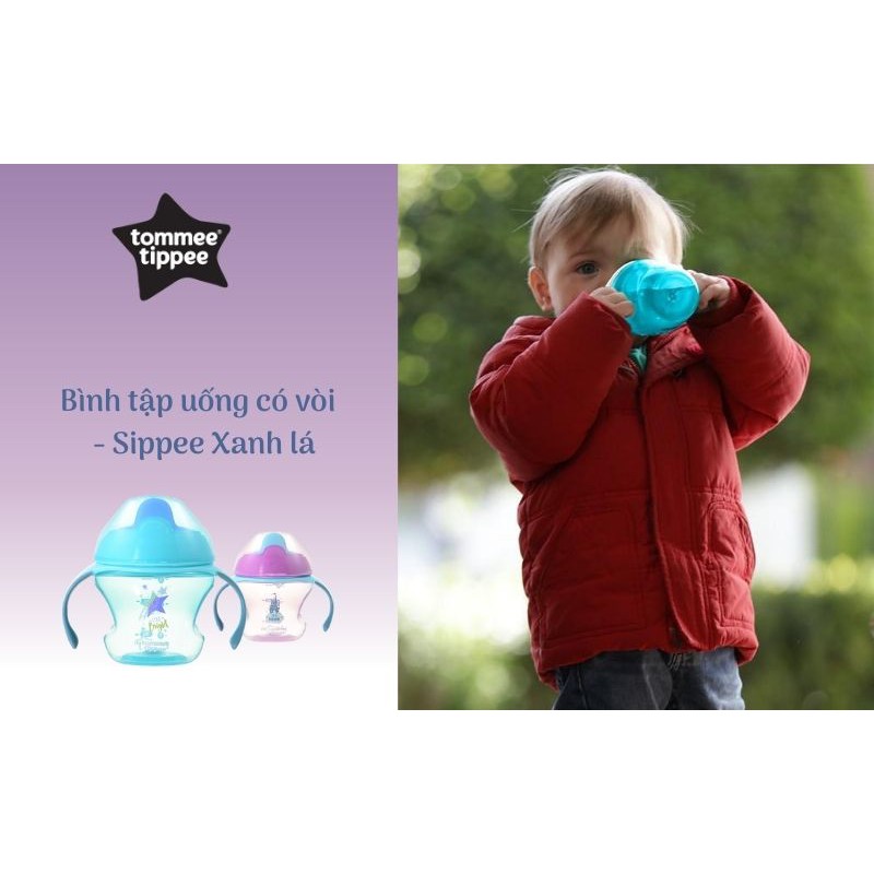 Bình tập uống có vòi cho bé Tommee Tippee First Sippee 150ml từ 4 tháng - Xanh Lá