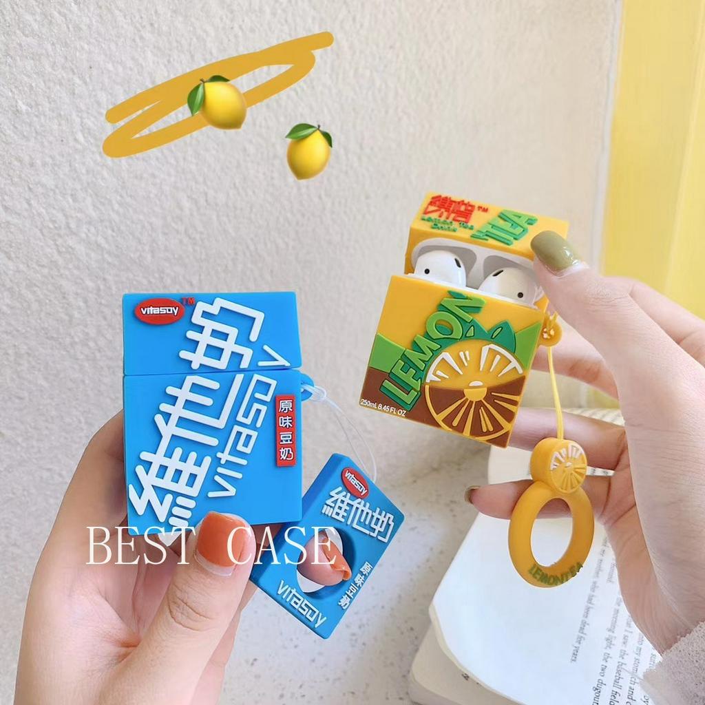 Vỏ Bảo Vệ Hộp Đựng Sạc Tai Nghe Airpods Bằng Silicone Mềm Hình Vitasay