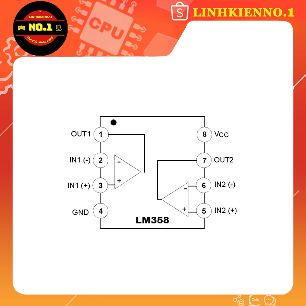 LM358 DIP8 IC khuếch đại thuật toán