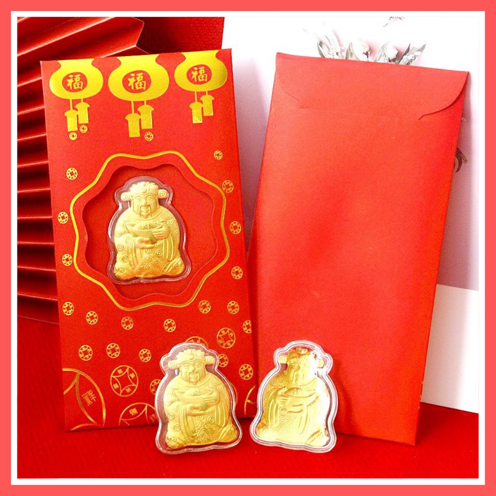 Bao Lì Xì Thần Tài Mạ Vàng 24k May Mắn