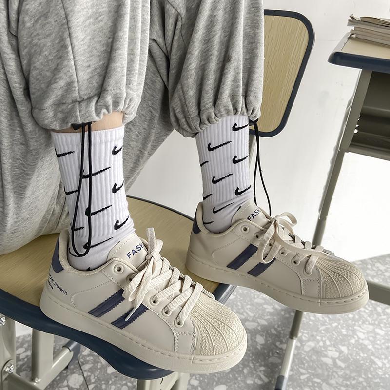 Giày Thể Thao Canvas Màu Trắng Phong Cách ulzzang Mới Cho Nữ