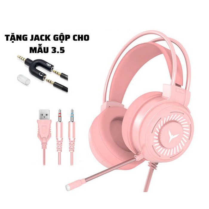 Tai nghe gaming tai nghe chụp tai có mic có đèn LED cho máy tính, điện thoại (BH 6 tháng)