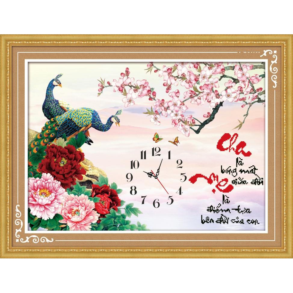 KHO SỈ TRANH THÊU CHỮ THẬP CHA MẸ 88946 (48x36cm )