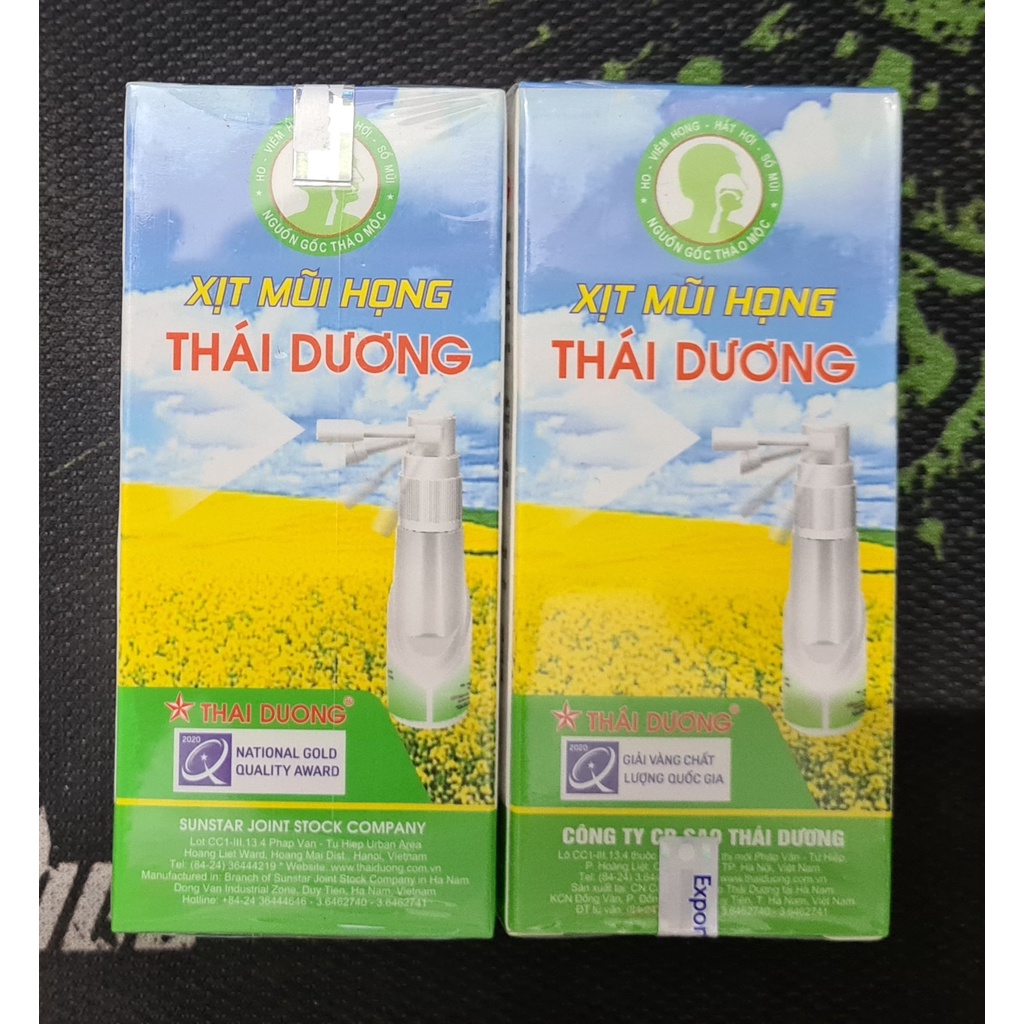 Xịt Mũi Họng Thái Dương 20ml - Giúp làm sạch vi khuẩn, virus, vi nấm gây bệnh đường hô hấp, giúp hơi thở thơm mát