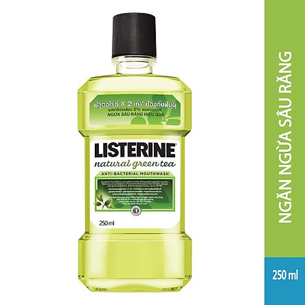 Nước Súc Miệng Trà Xanh Listerine Natural Green Tea Zero Alcohol 250ml