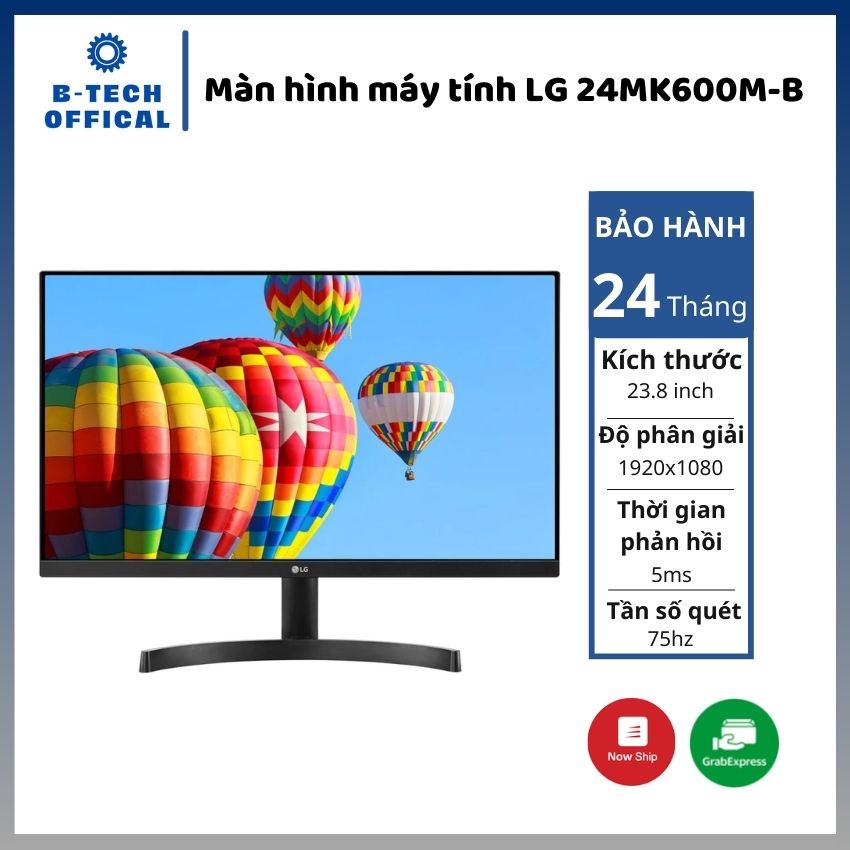 Màn hình máy tính LG 24MK600M-B/ 23.8 inch FHD/ 75Hz/ IPS/ 2Yrs - Hàng chính hãng bảo hành 24 tháng