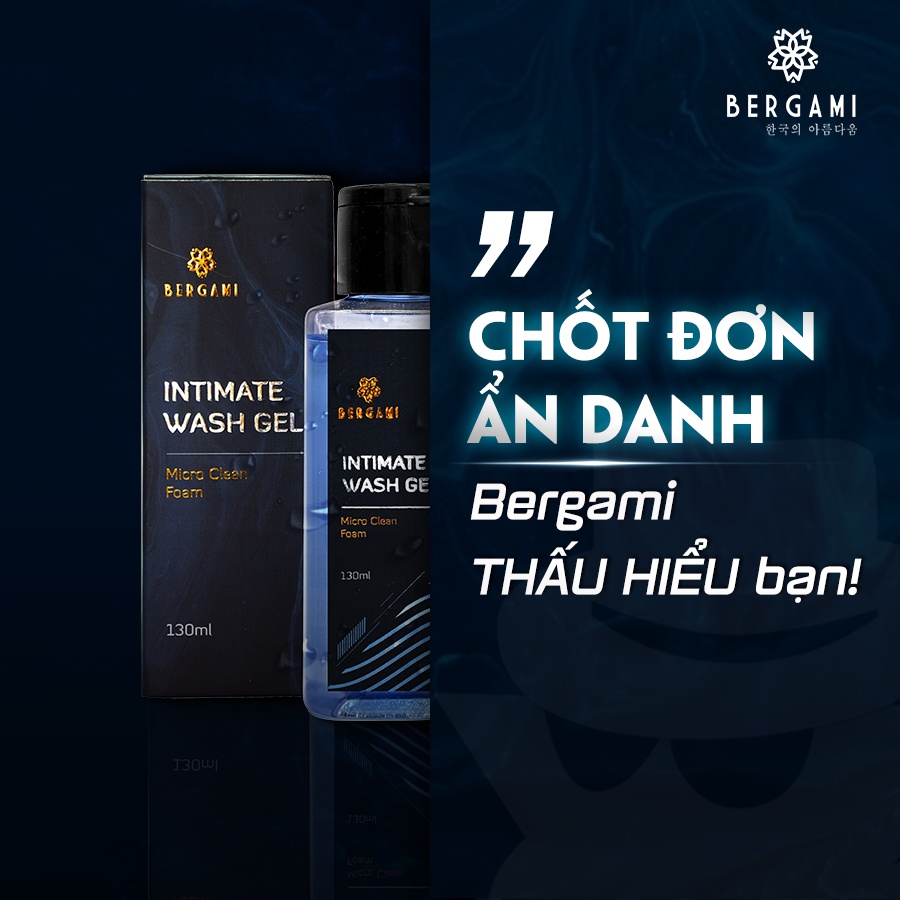 Dung Dịch Vệ Sinh Nam Bergami, Ngăn Vi Khuẩn và Khử Mùi 24H, Hương Nước Hoa Thơm Quyến Rũ 130ml/chai