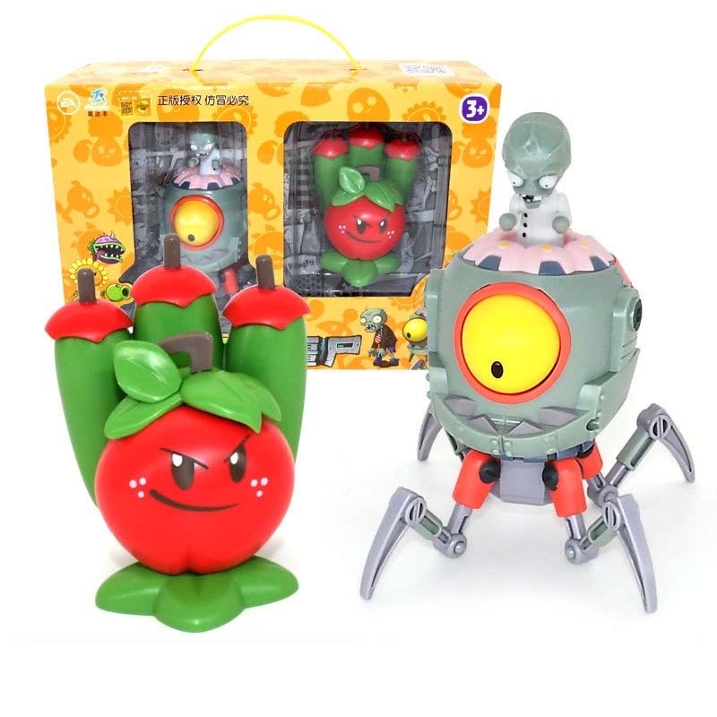 New Plants vs. Zombies 2 Battle Game Character Celery Lurking Noble Zombie Mecha Giant Machine Gun Children's Birthday Gift Toy Set