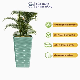 Chậu Nhựa Trồng Cây EIG Hình Trụ Vuông Vân Sóng KLG190006B