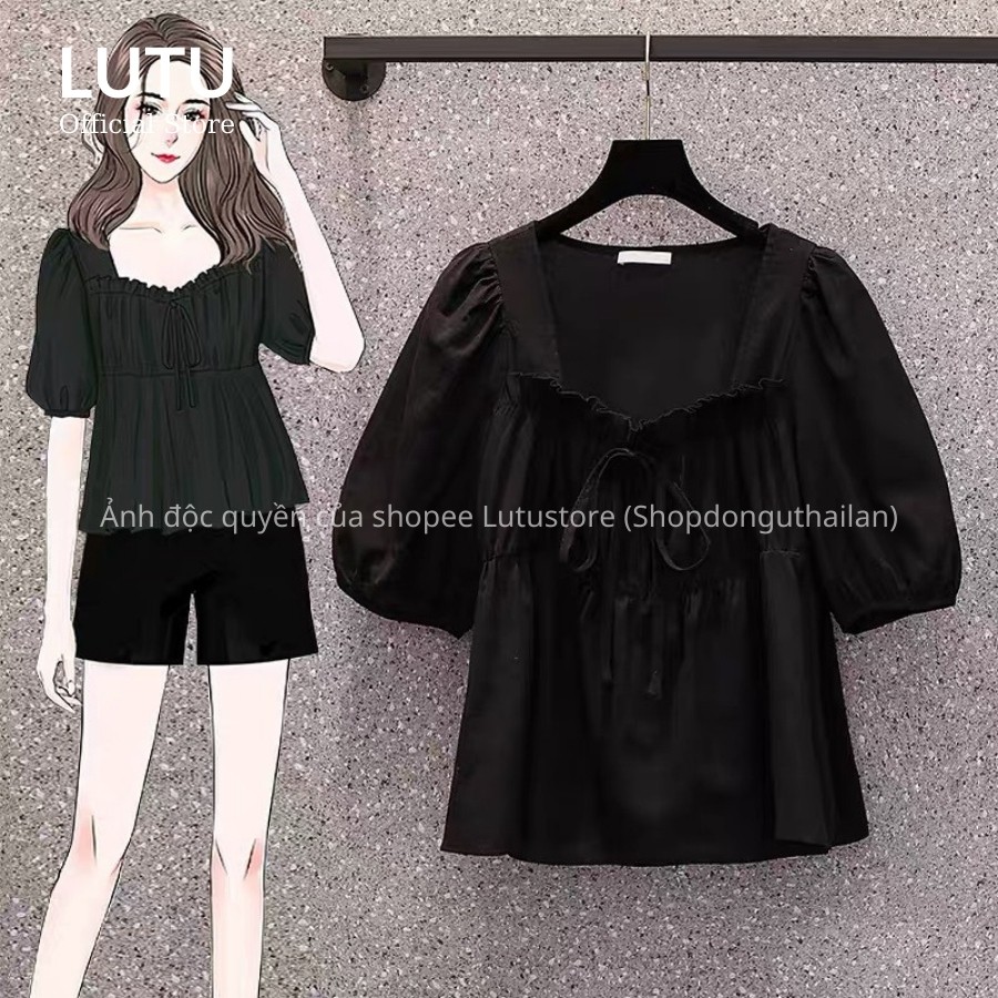 Áo Sơ Mi Nữ Cổ Vuông Bèo Tay Lỡ Dáng Baby Doll Dễ Thương Phong Cách Hàn Quốc | BigBuy360 - bigbuy360.vn