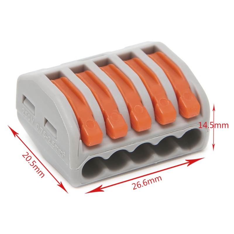 Set 5 Khối Đấu Nối Dây Điện 222-415-Nuts 5 Conductor