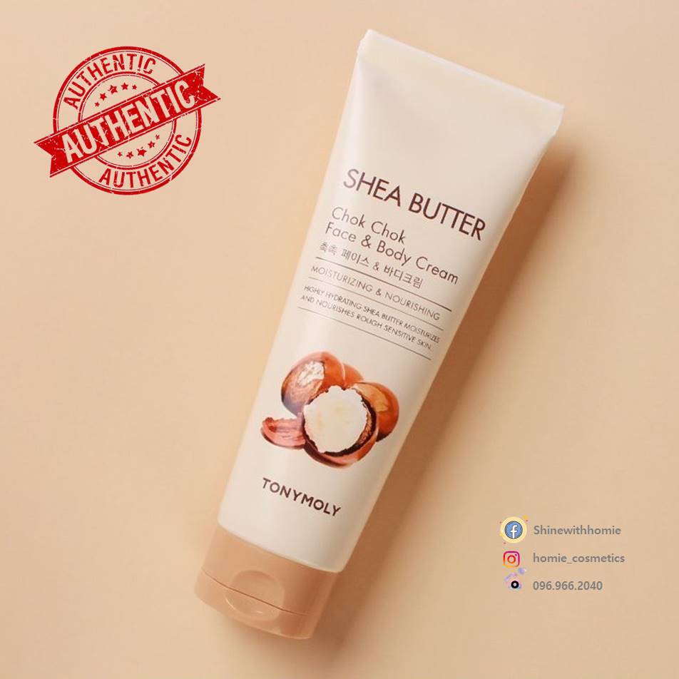 Kem dưỡng da mặt và body chiết xuất bơ Shea Butter Tonymoly Face & Body Cream chính hãng