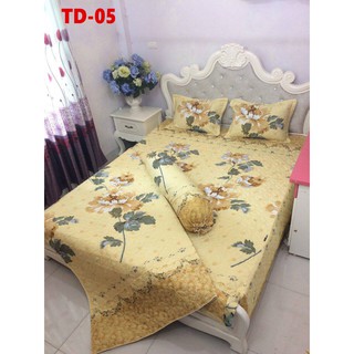 Bộ chăn ga gối phủ trần bông 3 lớp Cotton poly