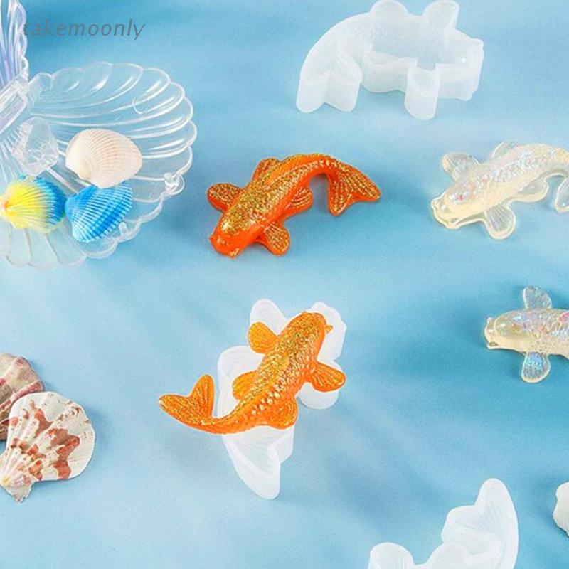 Bộ 3 khuôn làm trang sức hình cá Koi ba chiều bằng resin UV