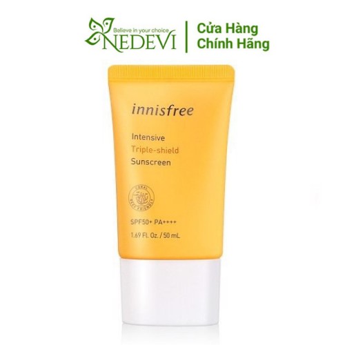 Kem chống nắng chống trôi, điều chỉnh tone da Innisfree Intensive Triple-Shield Sunscreen SPF 50+/PA++++ NEDEVI