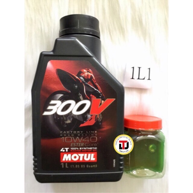 (Tem 3 lớp)Dầu nhớt tổng hợp cao cấp Motul 300V Factory Line 10W-40 1,1L