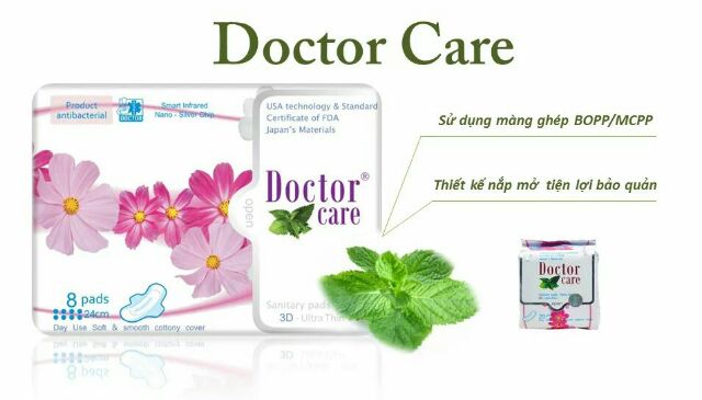 Băng vệ sinh thảo dược Doctor Care ngày/đêm/hàng ngày (có che tên sản phẩm)