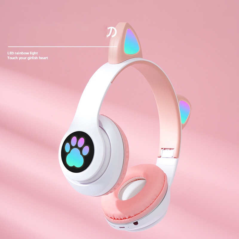 Tai Nghe Mèo ZTU SMART V01 Kết Nối Bluetooth Chụp Tai Có Mic Âm Bass Mạnh, Có đèn led.