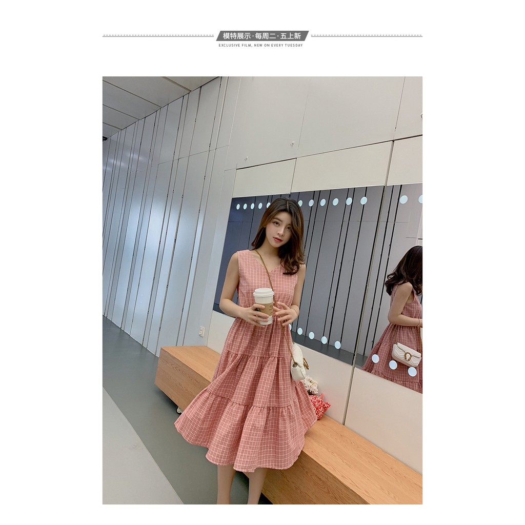 Đầm caro trẻ trung dáng xòe SP.01507