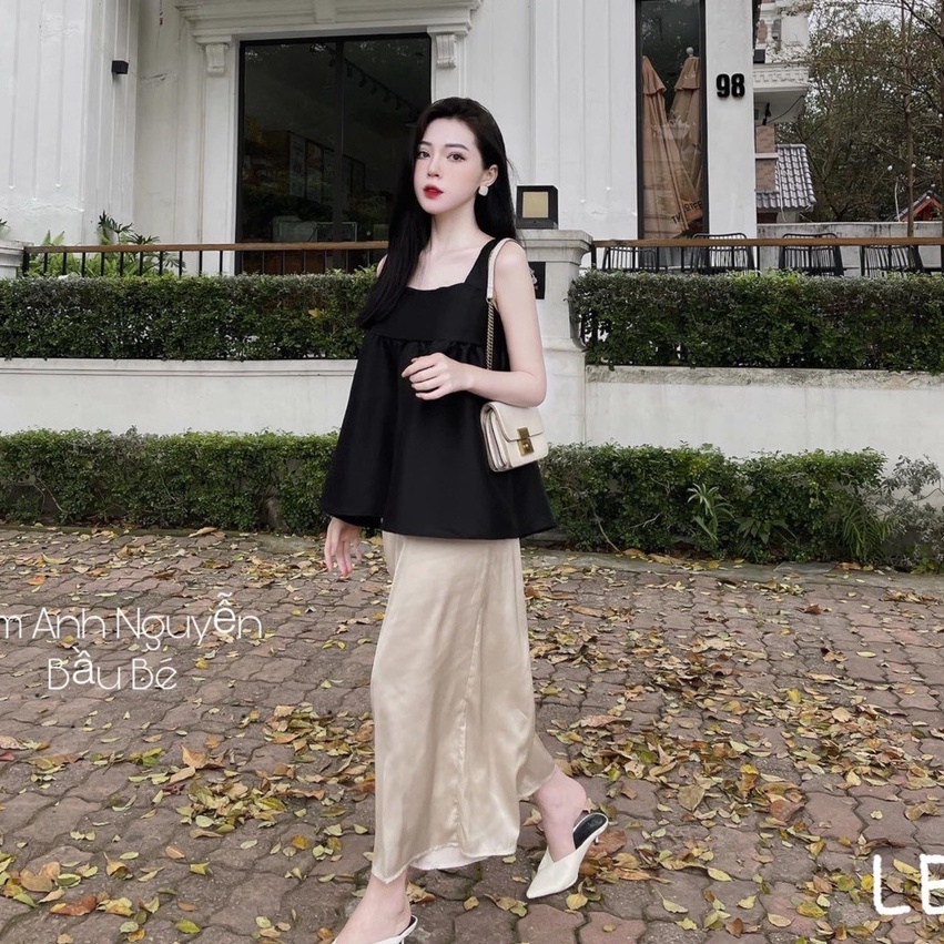 Set áo 2 dây mix quần lụa siêu hot