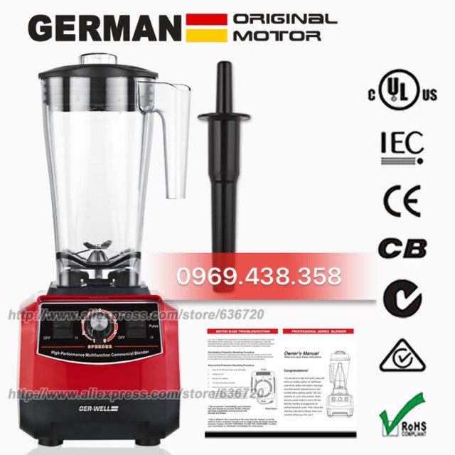 Máy xay sinh tố công nghiệp German G5500 2200w-3lit xuất Đức