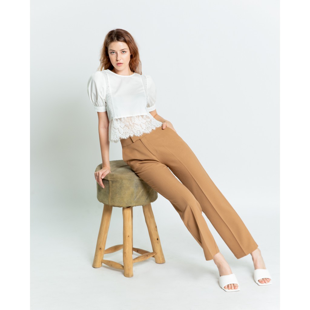 Quần kaki công sở ống suông lưng cao J-P Fashion 19006639
