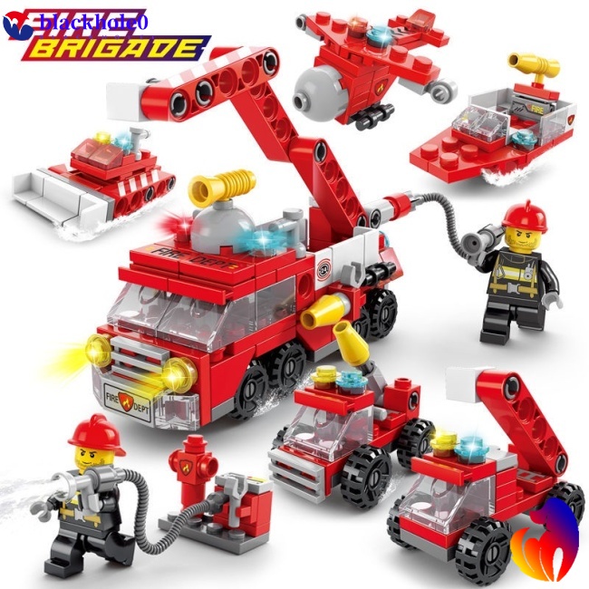 Bộ 100/200 Khối Lego Lắp Ráp Xe Cứu Hỏa/Xe Cứu Hỏa/Máy Bay/Tàu Thuyền Giáo Dục Cho Bé