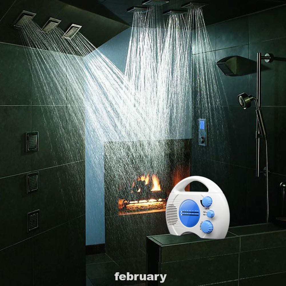 Home Gift Battery Operated ABS Music Hanging Audio AM FM Mini Portable Built In Speaker Bathroom Waterproof Shower Radio