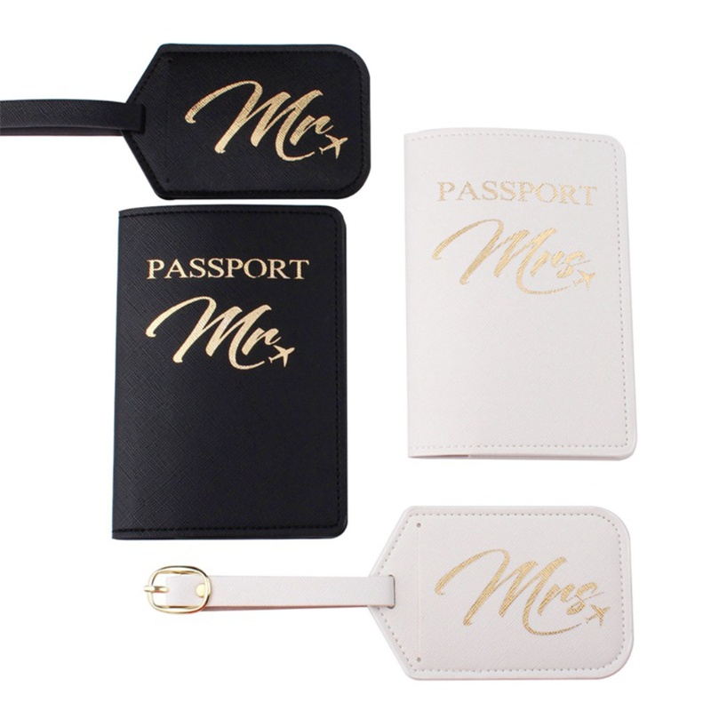 Set 4 Bao Da PU Đựng Hộ Chiếu / Thẻ ID / Thẻ ID Cho Cặp Đôi
