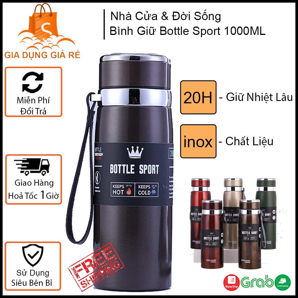 Bình Giữ Nhiệt Inox Bottle Sport 1000ML, Chuẩn Inox 304, Siêu Tiện Dụng Cho Mùa Hè Nóng Nực | WebRaoVat - webraovat.net.vn