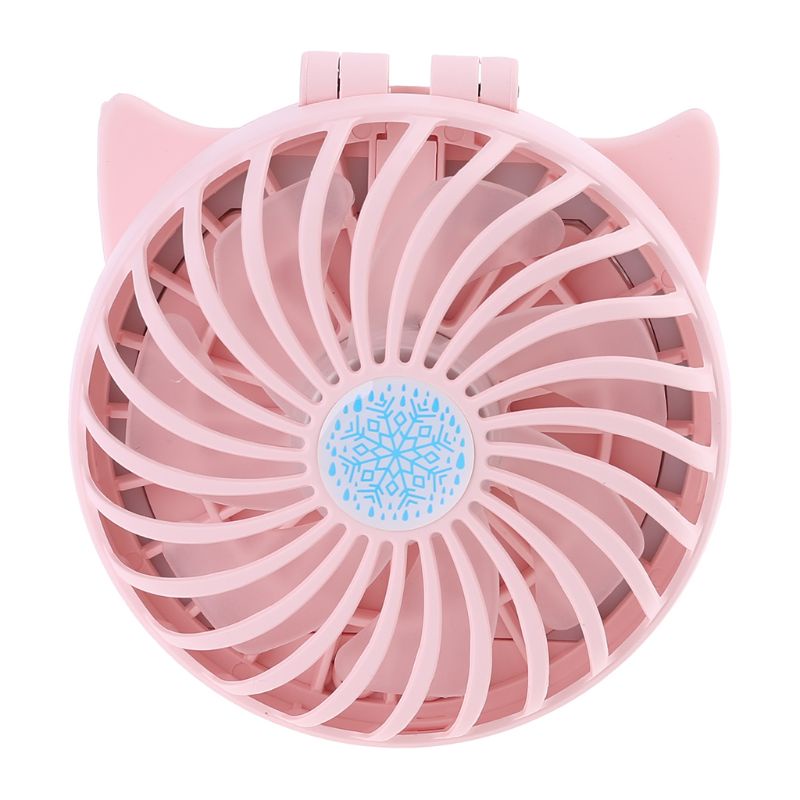 Quạt Mini Kèm Gương Trang Điểm Có Đèn LED