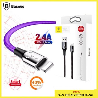 Cáp sạc lightning baseus c-shaped light tự ngắt chính hãng