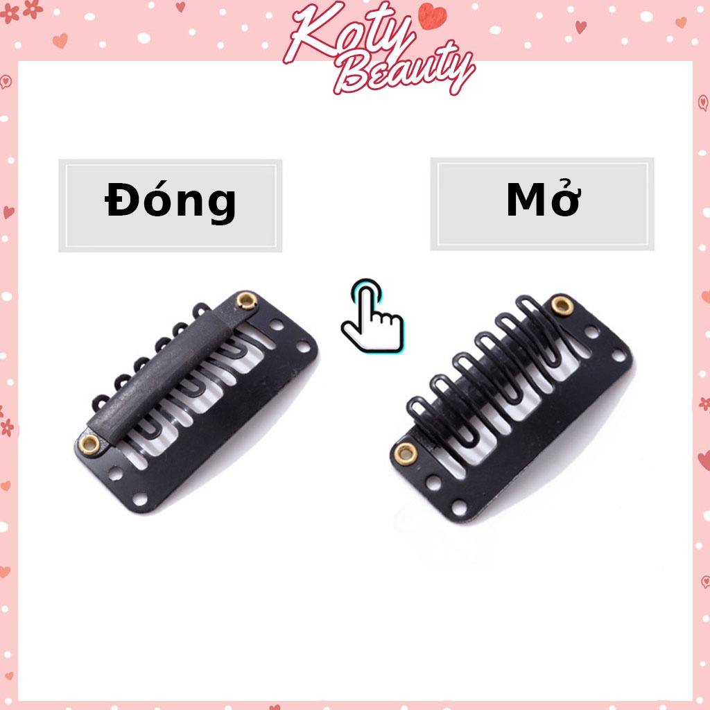 Set 5 kẹp phím bấm tóc dùng để cố định tóc, kẹp bấm tóc giả siêu chắc, siêu bền, siêu kín