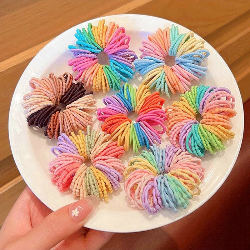 Dây Buộc Tóc Cao Su Co Giãn Màu Kẹo Dành Cho Bé Gái