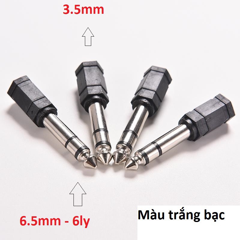 đầu chuyển 3.5mm sang 6.5mm - màu trắng bạc